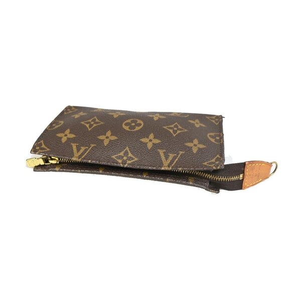 LOUIS VUITTON LV Logo Bucket PM Pouch Bag Monogram Leather Brown Gold - Picture 5 of 15